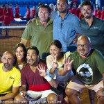 Fabio Fognini with Flavia, father Fulvio, sister Fulvia and his trainers Umag 2016 4762
